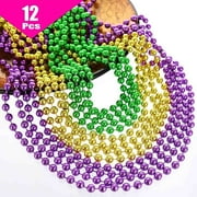 IPEWLEX Mardi Gras Beaded Necklace - Colorful Plastic Party Accessory for New Orleans Holiday Festivities, 84cm Durable \u0026 Comfortable Wear
